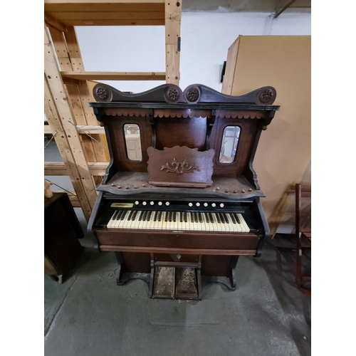 359 - An oak John Malcolm and Co organ