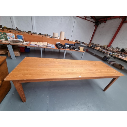 110 - An oak and ash refectory table - 96 inches long x 30 inches wide and 30 inches high