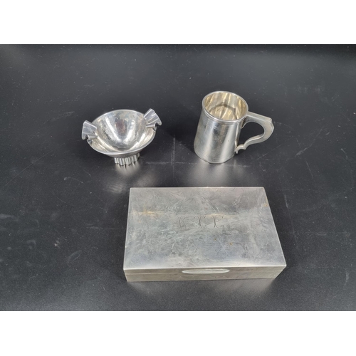 201 - A hallmarked silver (inscription present) cigarette box - hallmarks for Birmingham - JB Chatterley a... 