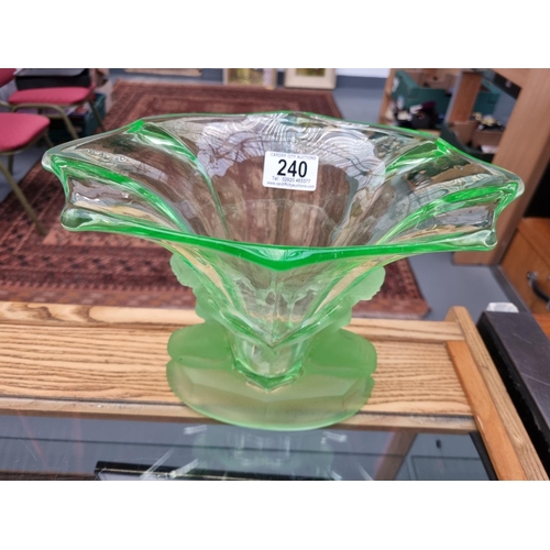 240 - A Walther and Söhne uranium green glass Windsor vase