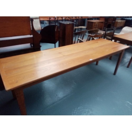 129 - An oak and ash refectory table  96 inches long x 30 inches wide and 30 inches high