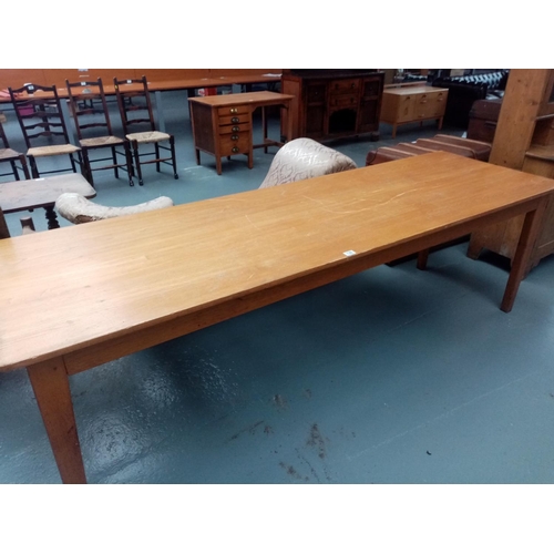 130 - An oak and ash refectory table  96 inches long x 30 inches wide and 30 inches high