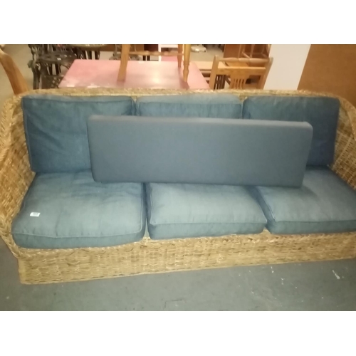 455 - Wicker 3 seater sofa