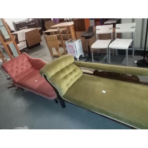 457 - 2 chaise longues, pine display unit, pine coat stand etc