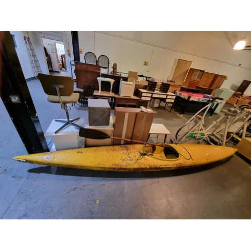347 - A fibreglass canoe