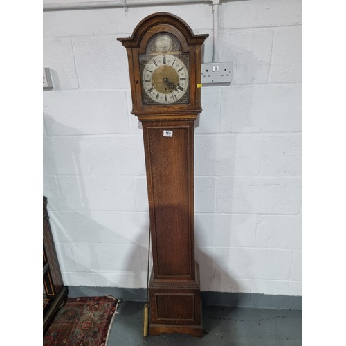 160 - A Tempus Fugit oak cased granddaughter clock