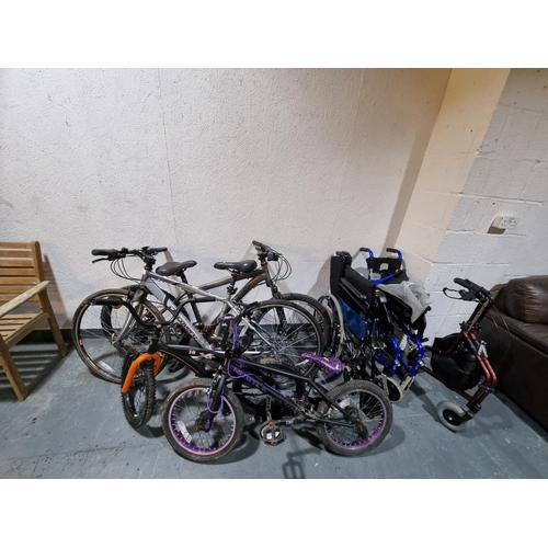 366 - 2 wheelchairs, 2 adults bikes, 2 childs bikes etc