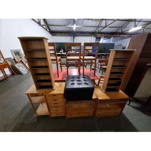 414 - Pine furniture to include bedside tables, side tables etc