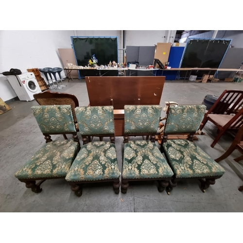 426 - 4 oak upholstered chairs