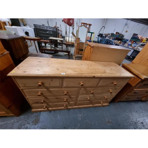 443 - Large pine chest of drawers