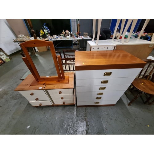 453 - White chest of drawers, bedside cabinets etc