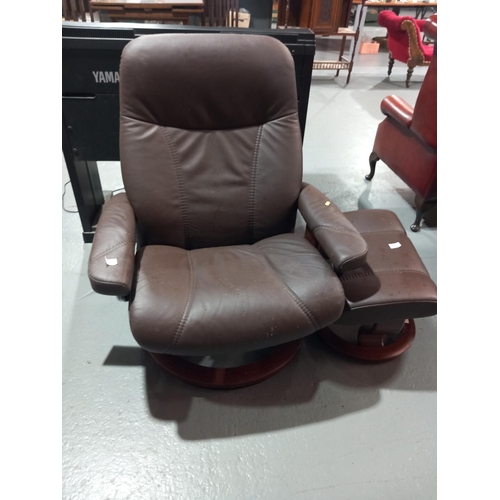 130 - A Stressless chair and stool