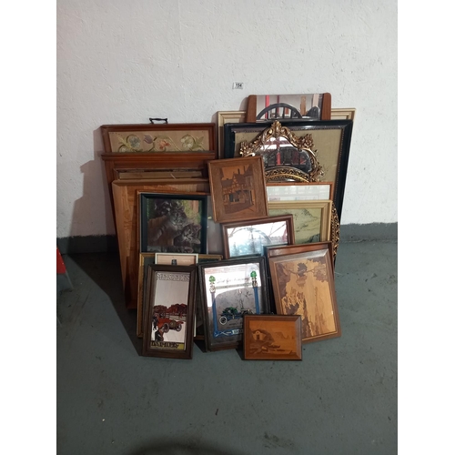 154 - A selection of mirrors, pictures and prints