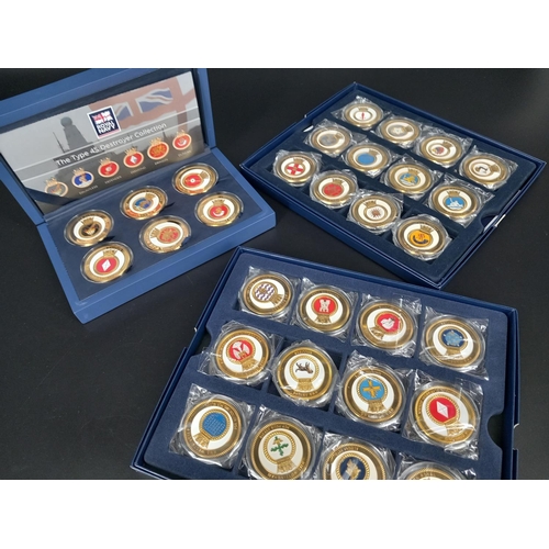 214 - Three British Royal Navy commemorative medal sets in presentation cases and with certificates