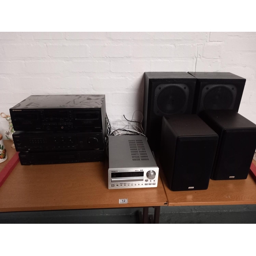 12 - A TEAC receiver and speakers, Pioneer stereo deck, Goodmans amplifier, tuner and speakers