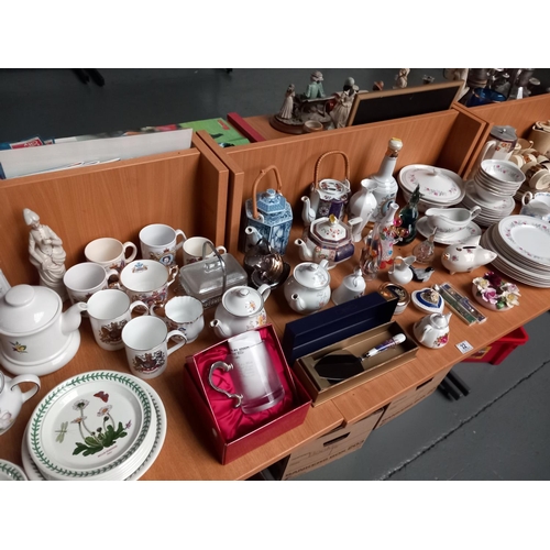 32 - Decorative china and glassware including Portmeirion, Colclough part tea set, Medina horse etc