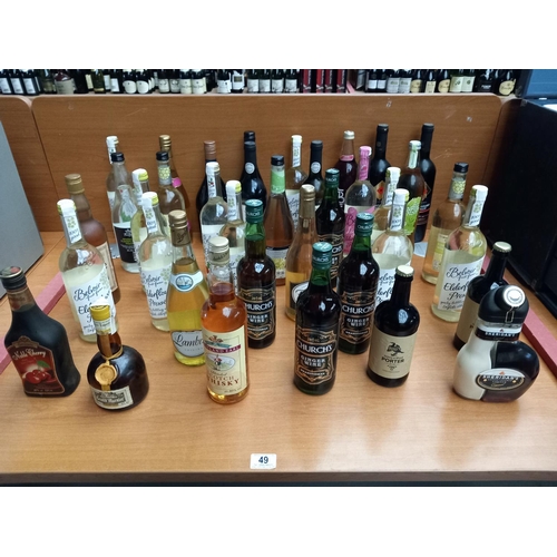 49 - A selection of alcohol to include liqueurs, scotch whisky, merlot etc