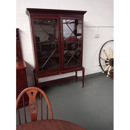 156 - A mahogany Astragal glazed bookcase on stand