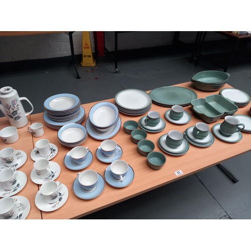 63 - A Denby part tea/dinner service - over 35 pieces, a Doulton part tea/dinner service - over 25 pieces... 