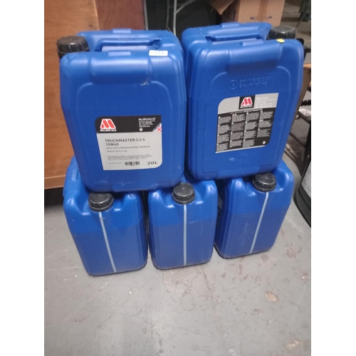 356 - 5 x 20L drums Miller's Truckmaster diesel oil (15W40)