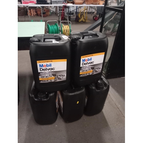 368 - 5 x 20L drums of Mobil Delvac XHP Extra 10W-40 diesel engine oil