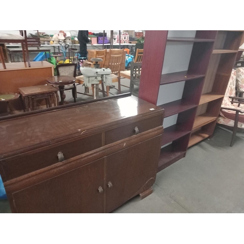 385 - An oak sideboard and 2 bookcases