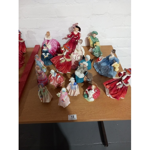 18 - Fifteen figurines - mostly Royal Doulton