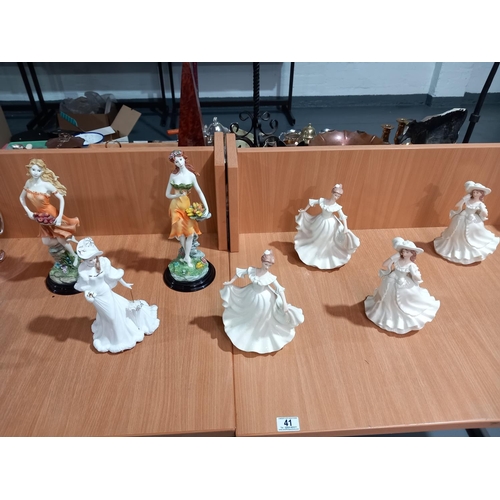 41 - Seven Leonardo collection and Royal  Worcester figurines