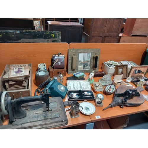 50 - Vintage items - sewing machine telephone, Lloyds 
