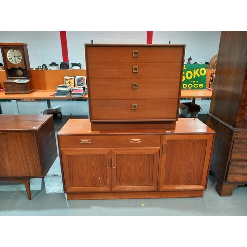 105 - A teak G Plan sideboard and a teak G Plan chest of drawers