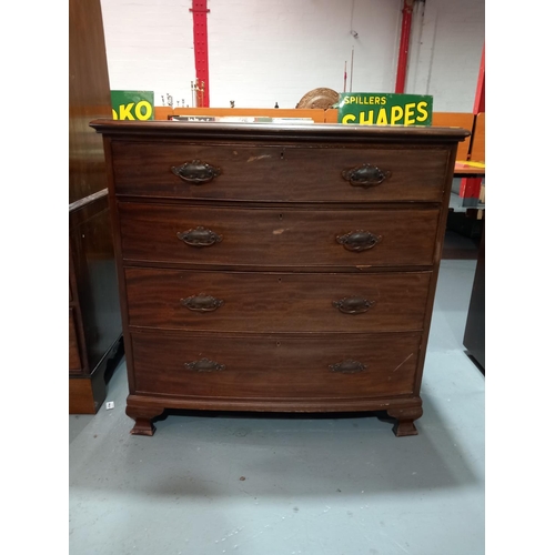 107 - A mahogany bow fronted chest of drawers