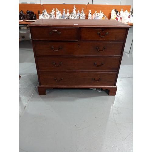 115 - A Georgian mahogany two over three chest of drawers