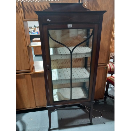 132 - A mahogany inlaid glass fronted display cabinet