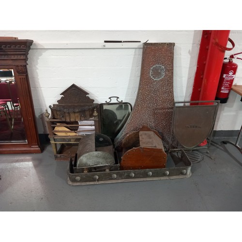 162 - A fire grate, fire screens, fender, coal scuttle box etx