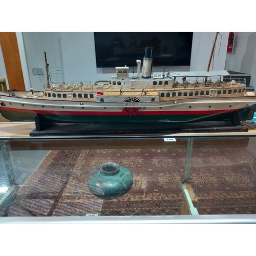 244 - A wooden model Steamer ship