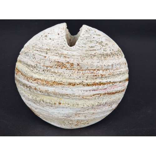 239 - Alan Wallwork (B1931) stoneware studio pottery pebble vase Incised A W (height 23cm). Condition is g... 