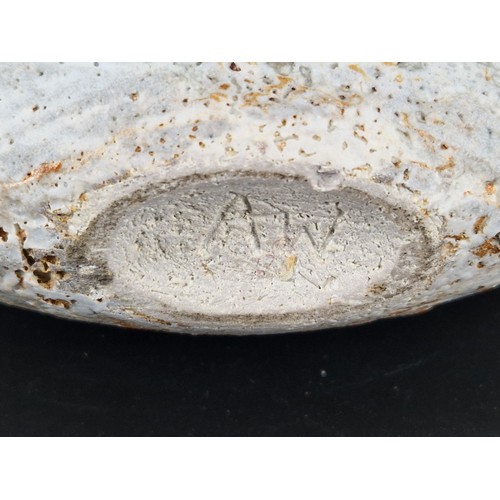 239 - Alan Wallwork (B1931) stoneware studio pottery pebble vase Incised A W (height 23cm). Condition is g... 