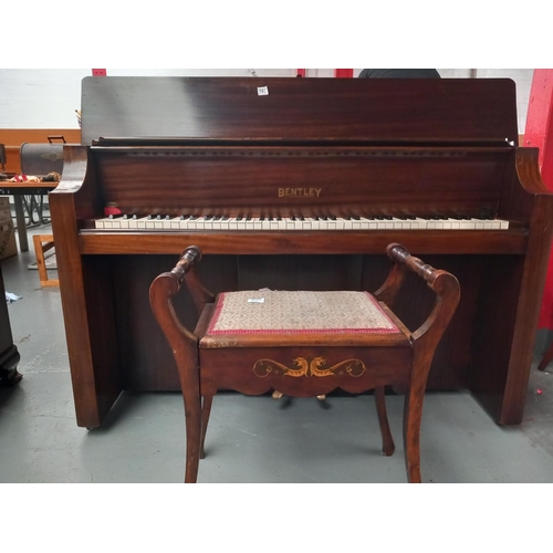 107 - A bentley overstrung upright piano