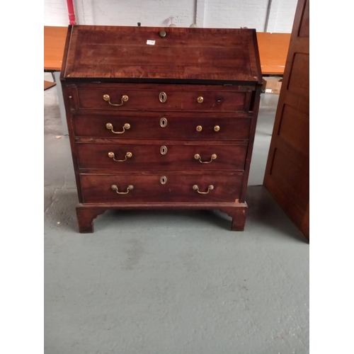 110 - A Victorian mahogany bureau on bracket feet