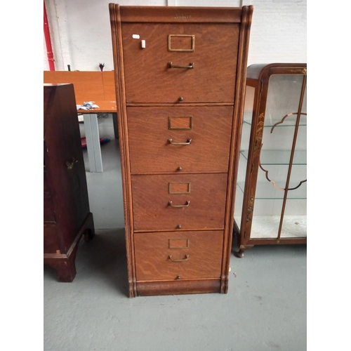 111 - An oak Amberg filing cabinet