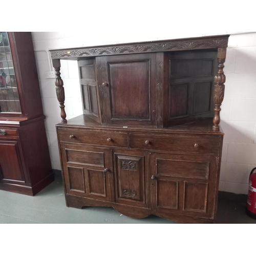 156 - A large oak court cupboard