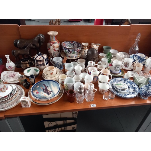 49 - Decorative household china and glassware - bronze effect sculptures - bunnykins - Royal Doulton etc