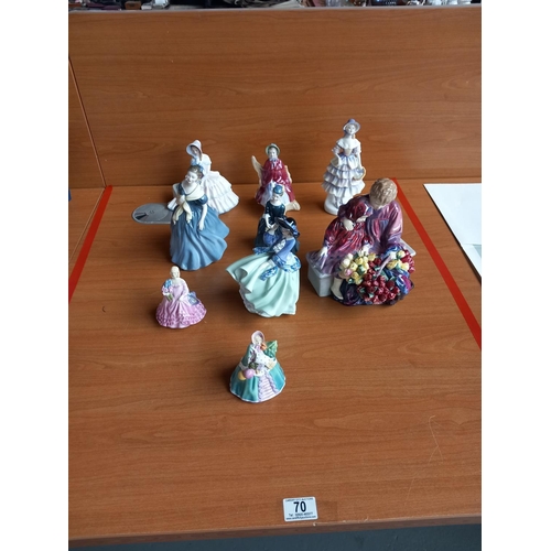 70 - Nine Royal Doulton figurines