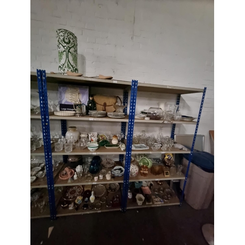 300 - 8 shelves of glassware and china