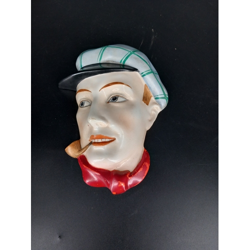 205 - A 1930's Royal Dux art deco pottery mask - 