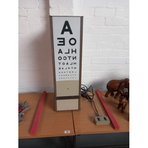 14 - An opticians eye testing light box