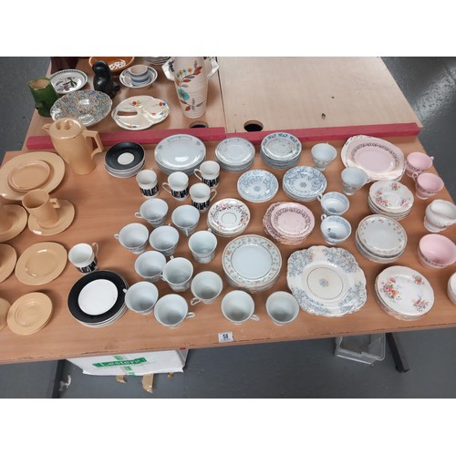 58 - Various part tea sets to include wedgwood, paragon, cloclough etc