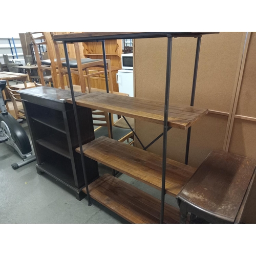 360 - Two bookcases and a small drop leaf table