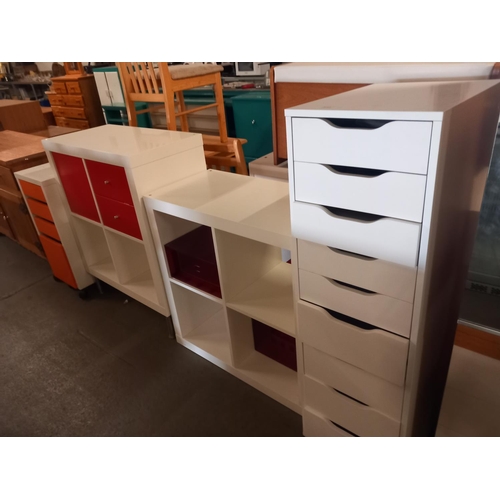 373 - Two pigeon hold cabinets and two filing cabinets