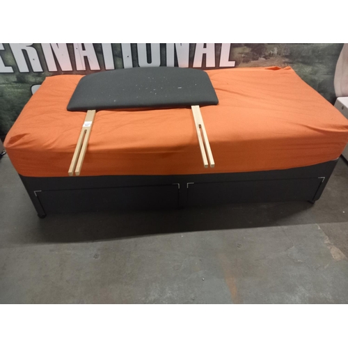 447 - A single divan bed and mattress